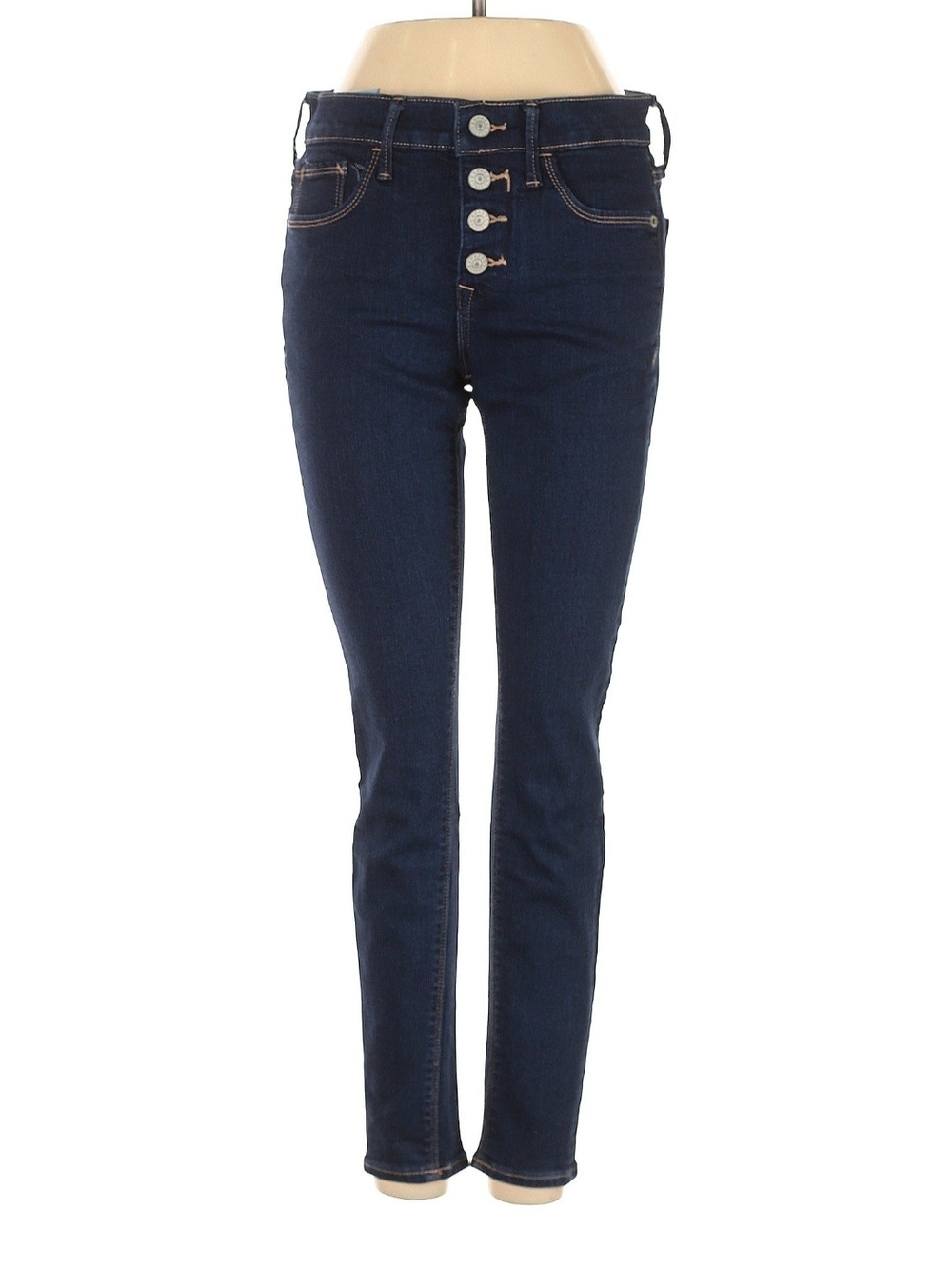 Express Dark Navy High-Rise Button-Fly Skinny Jeans